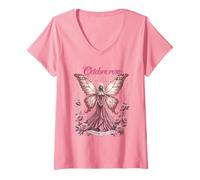 Mujer Octubre Rose - Juntos, más Fuertes Que el cáncer Camiseta Cuello V