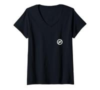 Mujer Ocultar icono Permiso Línea Arte Bolsillo Parche Insignia Minimalista Camiseta Cuello V