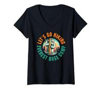 Mujer Ocultar Yeti Vamos Senderismo Campamento Base Everest Trekking Nepal Camiseta Cuello V
