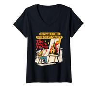 Mujer Ocultismo Demonología Tarot Brujería Camiseta Cuello V
