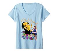 Mujer ODB OL Dirty Ba-ard Mural Graffiti Hip Hop Rap 90s Retro Camiseta Cuello V