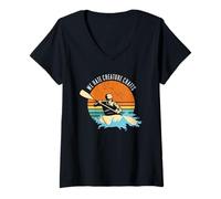 Mujer Odiamos Creature Crafts Kayak en Aguas bravas Camiseta Cuello V
