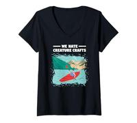 Mujer Odiamos Creature Crafts Kayak en Aguas bravas Camiseta Cuello V