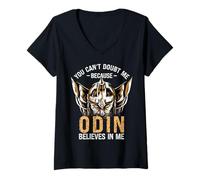 Mujer Odin Believes In Me - Mitología nórdica vikinga Camiseta Cuello V