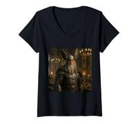Mujer Odin Mitología nórdica Dios Valquiria Valhalla Viking Camiseta Cuello V