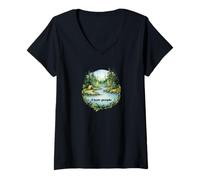 Mujer Odio a la gente divertida para los amantes de la naturaleza viajes en solitario salvaje Camiseta Cuello V