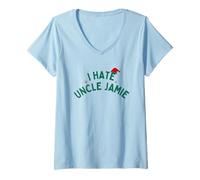 Mujer Odio al tío Jamie, película navideña divertida, Xmas Rom Com Camiseta Cuello V