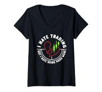 Mujer Odio el comercio, pero odio ser pobre más - Divertido Camiseta Cuello V