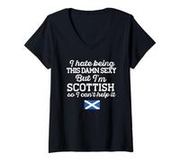 Mujer Odio SER Este Maldito Sexy Pero Soy Escocia Escocia Meme Camiseta Cuello V
