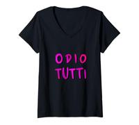 Mujer Odio Tutti, dal Primo all'ultimo. Divertente Sarcasmo vZC_P Camiseta Cuello V