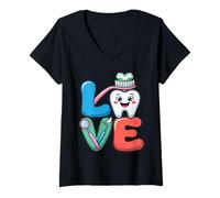 Mujer Odontología Dentista Asistente Dental Higienista Camiseta Cuello V