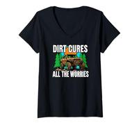 Mujer Off Roading Mudding Dirt Cures All The Worries Camiseta Cuello V