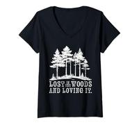 Mujer Off The Grid Desenchufe Senderismo Camping Aventurero al Aire Libre Camiseta Cuello V