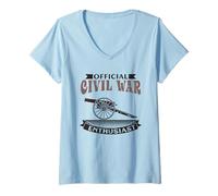 Mujer Official Civil War Enthusiast Guerra Civil Americana EE.UU. Camiseta Cuello V