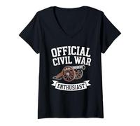 Mujer Official Civil War Enthusiast Guerra Civil Americana EE.UU. Camiseta Cuello V