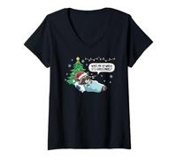 Mujer Official Sleep Pajamas Nightgown Sleepy Raccoon Camiseta Cuello V