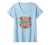 Mujer Official Watermelon Tester Funny Watermelon Lover Summer Camiseta Cuello V