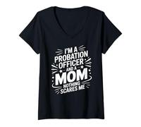 Mujer Oficial de libertad condicional Mamá Divertido Madre Camiseta Cuello V