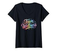 Mujer Oficial Team Wellness Entrenamiento Terapia Yoga OT Crew PTA Camiseta Cuello V