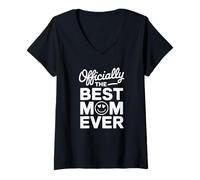Mujer Oficialmente la Mejor Madre de la Historia Orgullosa y Amorosa Madre de la Maternidad Camiseta Cuello V