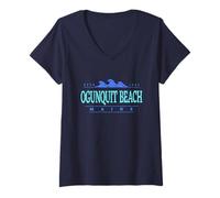 Mujer Ogunquit Beach Maine | Ogunquit Beach ME Costa Camiseta Cuello V