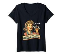 Mujer Oh, mira, nadie da una mierda dicho sarcástico divertido Camiseta Cuello V