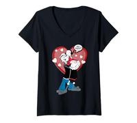 Mujer Oh Popeye The Sailor Man Olive OYL Love Día de San Valentín Camiseta Cuello V