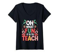 Mujer Oh What Fun It Is Is To Teach Clase de Profesor educador - Camiseta Cuello V