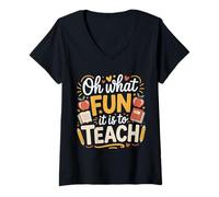 Mujer Oh What Fun It Is To Teach - Camiseta Cuello V