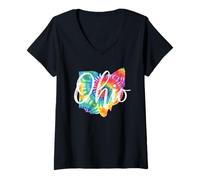 Mujer Ohio Tie Dye Vintage Inspired Classic Camiseta Cuello V