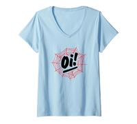 Mujer Oi Oi Oi! Ska Streetpunk Hardcore Punk Skinhead Camiseta Cuello V