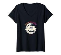Mujer Ojo del Cosmos - Luna mística vintage y arte ocular Camiseta Cuello V