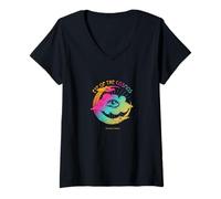 Mujer Ojo del Cosmos - Luna mística vintage y arte ocular Camiseta Cuello V