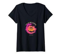 Mujer Ojo del Cosmos - Luna mística vintage y arte ocular Camiseta Cuello V