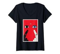 Mujer Ojos de la Providencia SOVI8 Vintage Propaganda. Camiseta Cuello V