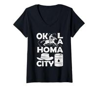 Mujer Oklahoma City Souvenir Hombres Rodeo Cowboy Oklahoma City Camiseta Cuello V