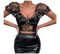 Mujer Oktoberfest Blusa De Encaje Para Dirndl Top La Media Manga Fuera Del Homb Elegante Y Exclusiva Haleco Fiestas Carnaval