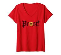 Mujer Oktoberfest Prost Funny German Cheer Vintage Beer Drinking Camiseta Cuello V