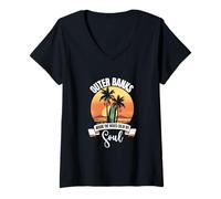 Mujer Olas - Outer Banks Camiseta Cuello V