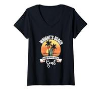 Mujer Olas - Wright's Beach Camiseta Cuello V