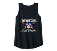 Mujer Old Man with a Cue Stick Billar Divertido Jugador de Billar Camiseta sin Mangas