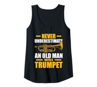 Mujer Old Man with a Trumpet trompetista Trompeta Trompeta Camiseta sin Mangas