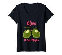 Mujer Olive U Camiseta Cuello V