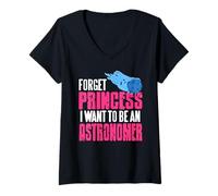 Mujer Olvida Princesa Quiero Ser Astrónoma Camiseta Cuello V