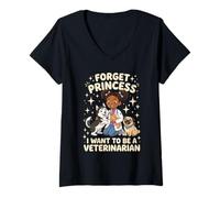 Mujer Olvídate de la Princesa Quiero ser una Futura Veterinaria Veterinaria Camiseta Cuello V