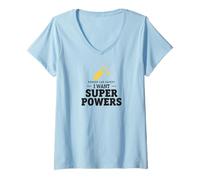 Mujer Olvídate de la Seguridad del Laboratorio, Quiero superpoderes Camiseta Cuello V