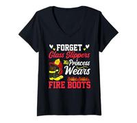 Mujer Olvídate de Las Pantuflas de Cristal Que Esta Princesa USA Botas de Fuego Camiseta Cuello V