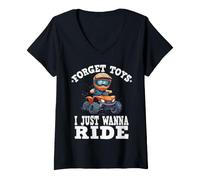 Mujer Olvídate de los Juguetes Que Solo Quiero Montar, niños de 4 Ruedas Camiseta Cuello V