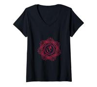 Mujer OM Mandala: Peace, Harmony and Spiritual Connection Camiseta Cuello V