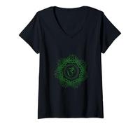 Mujer OM Mandala: Peace, Harmony and Spiritual Connection Camiseta Cuello V